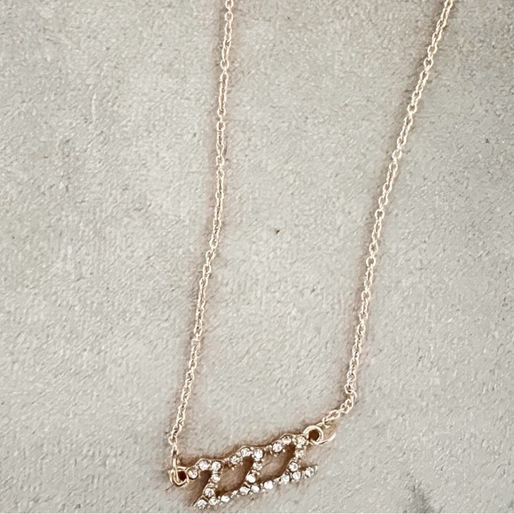 NWOT Urban Outfitters Gold Embellished 222 Necklace - Picture 1 of 3